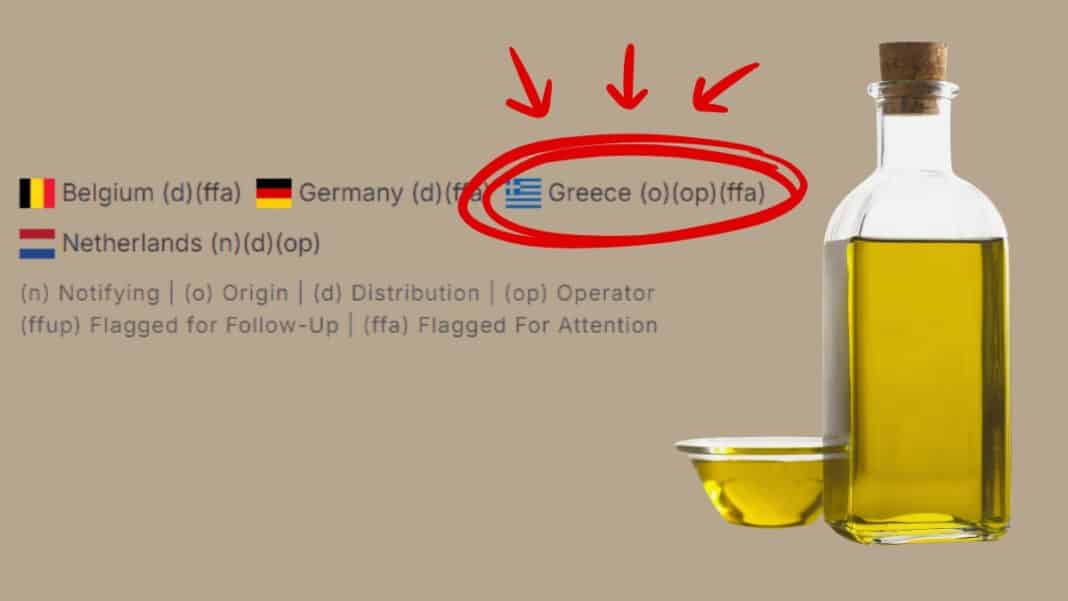Ελληνικό μαγειρικό λάδι με βιομηχανικούς ρύπους πάνω από τα όρια