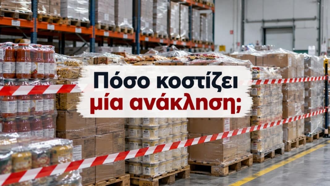 Ανάκληση τροφίμου: Στις 636.000 ευρώ το μέσο κόστος για την επιχείρηση, στο 1,13 εκατ. για μικρότερους παραγωγούς